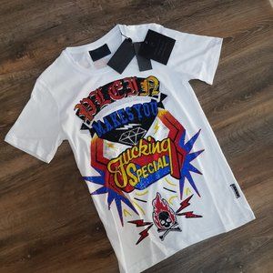 Philipp Plein F' Special Strass Paste White T-Shir